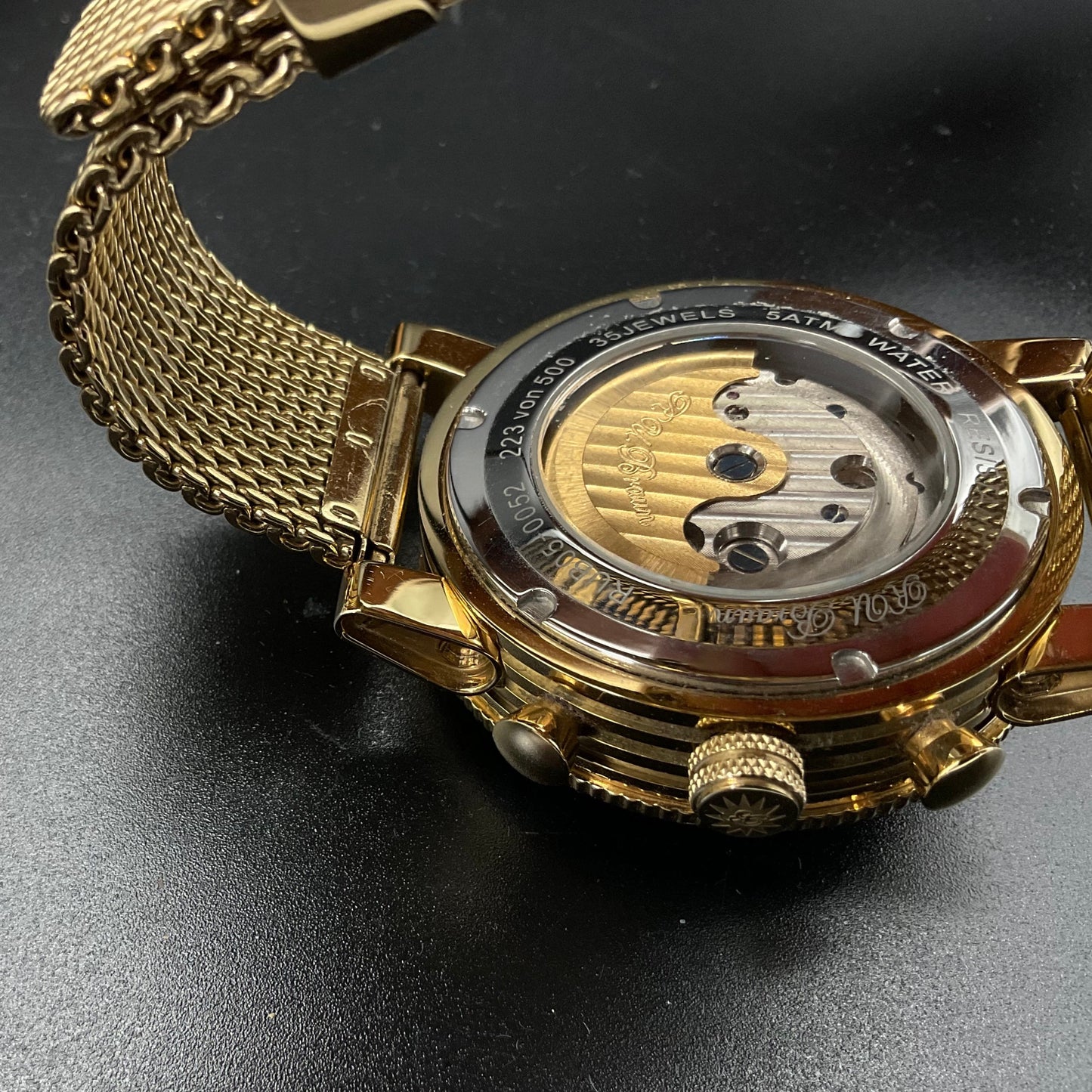 Goldene Raoul u Braun Herrenuhr