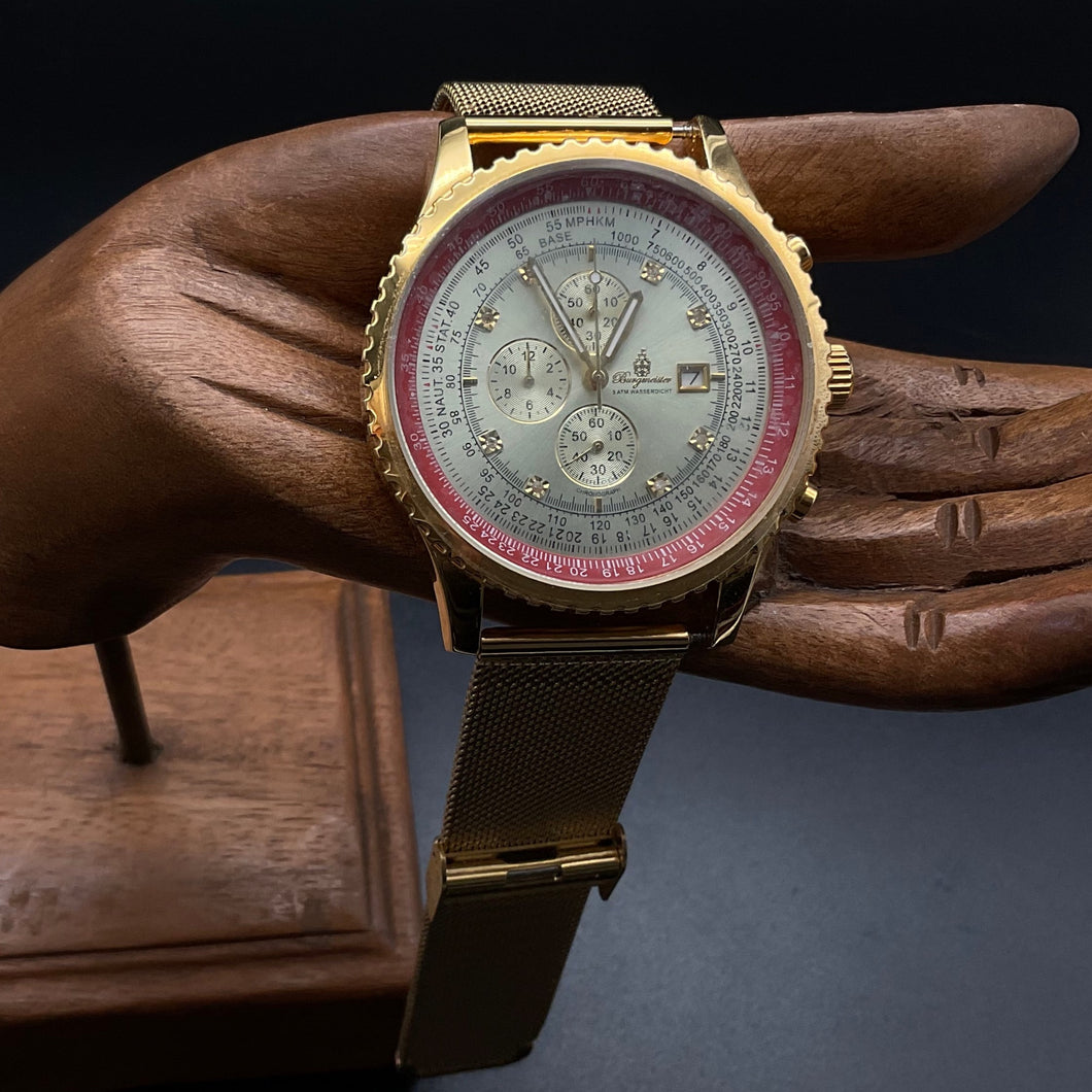 Goldene Burgmeister Uhr BM320-274