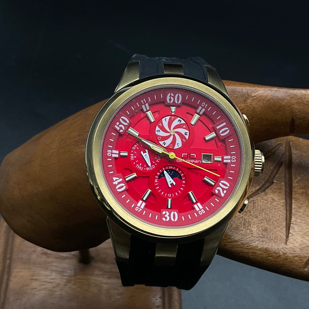Rot-Goldene deLorean Uhr DL05-9801