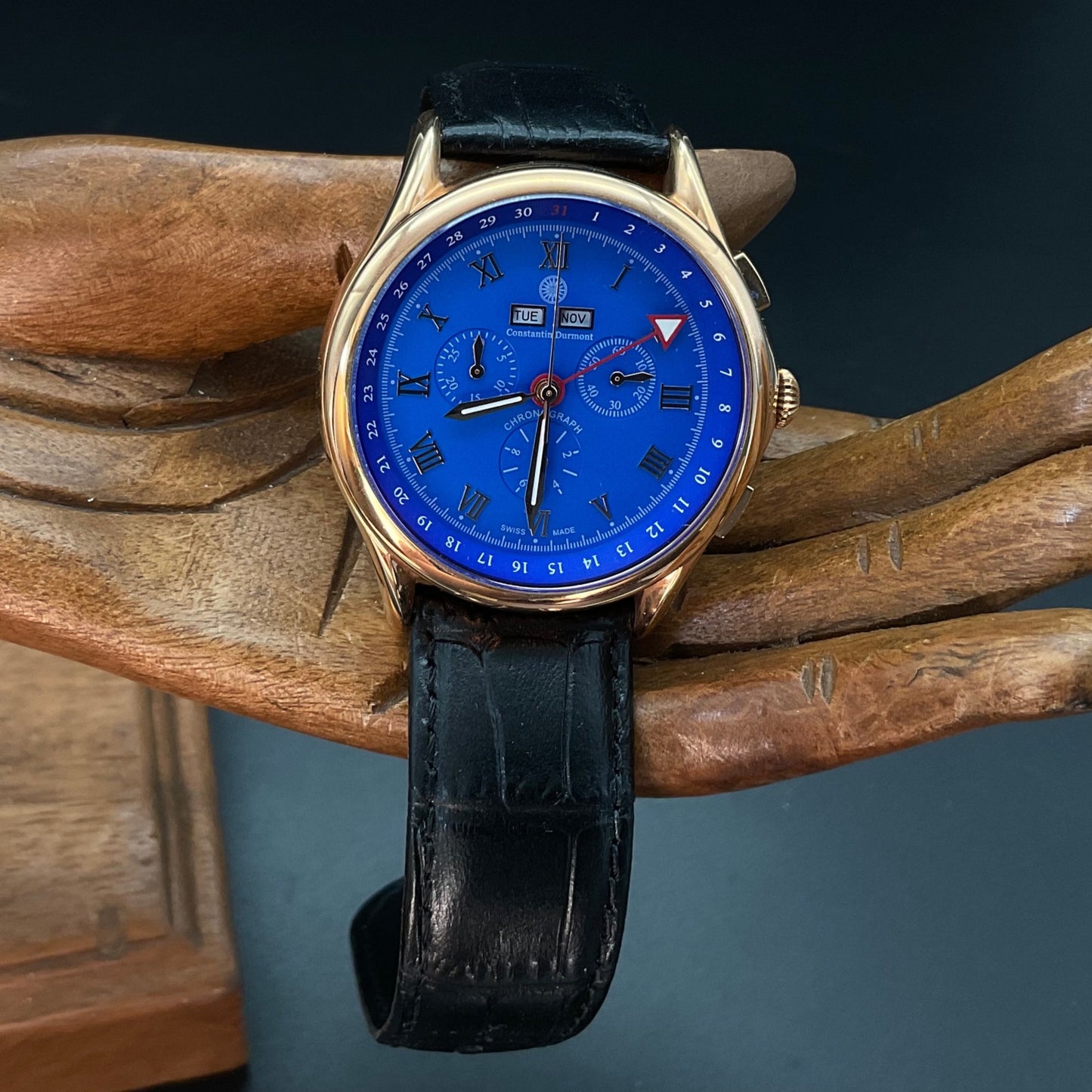 Gold-blaue Constantin Durmont Uhr