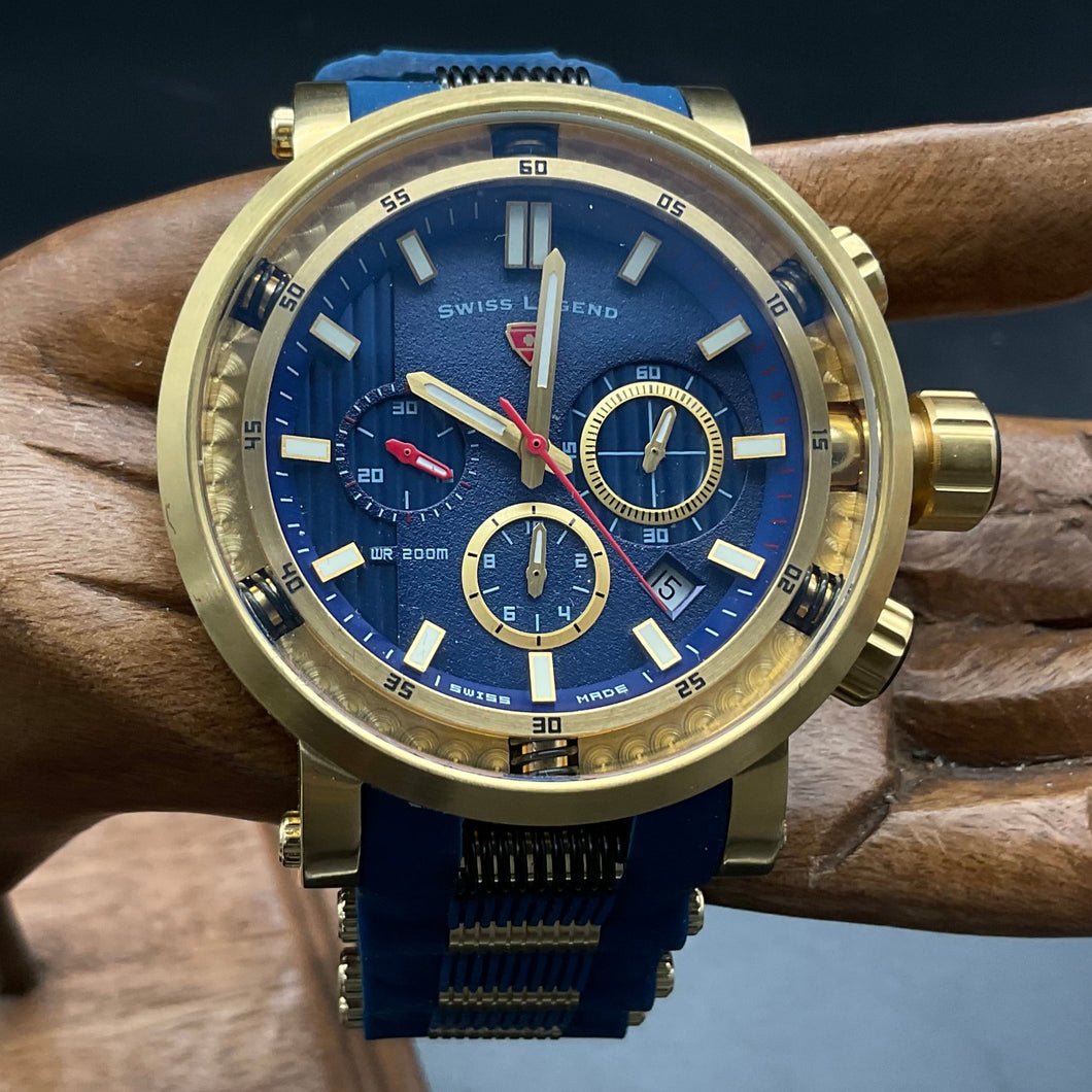 Blau-Goldene Swiss Legend Uhr