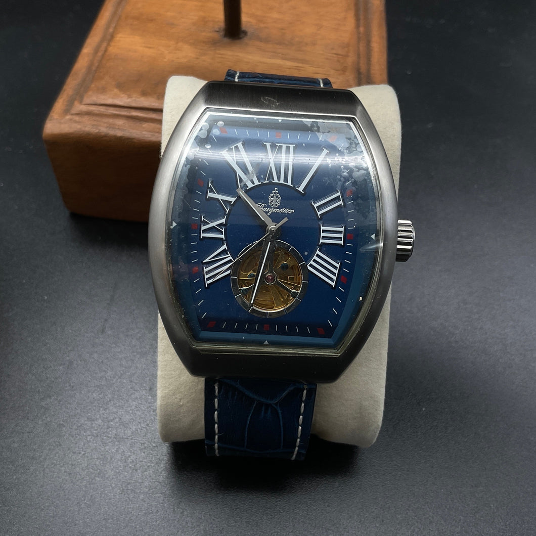 Blau-silberne Burgmeister Uhr BM247-133