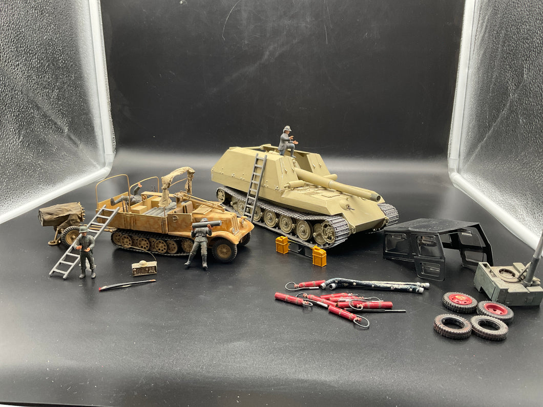 Modell Geschützwagen und Zugmaschine