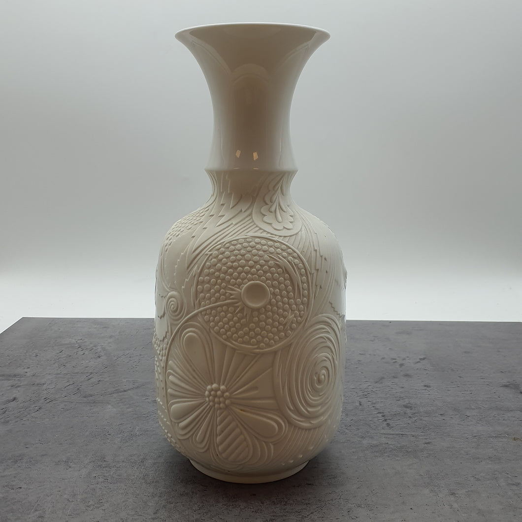 Hutschenreuther CM Exklusiv Vase weiß blumenstrucktur Struktur