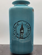 Lade das Bild in den Galerie-Viewer, Große blau/türkise Vase mit London Motiv Big Ben
