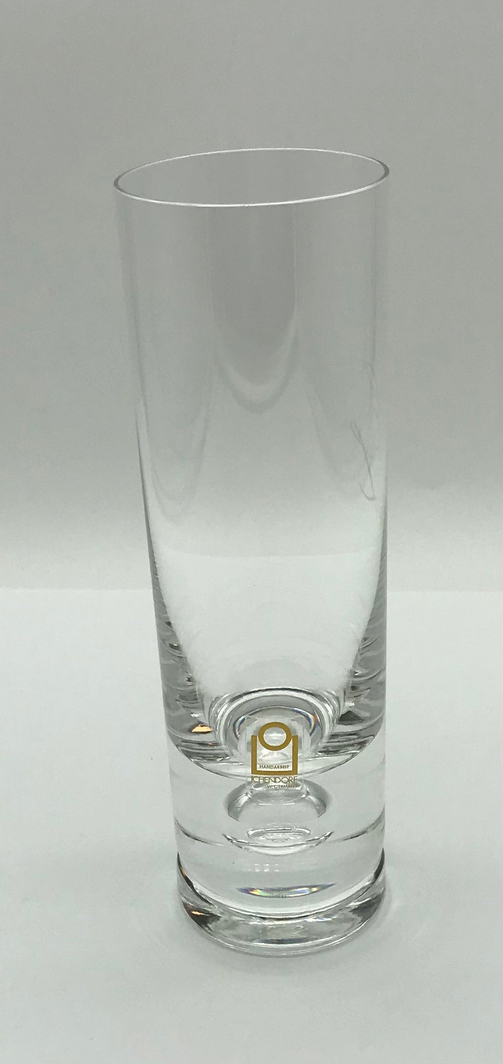 ICHENDORF Trinkglas mit Kugel Höhe ca. 19 cm, mit Gravur