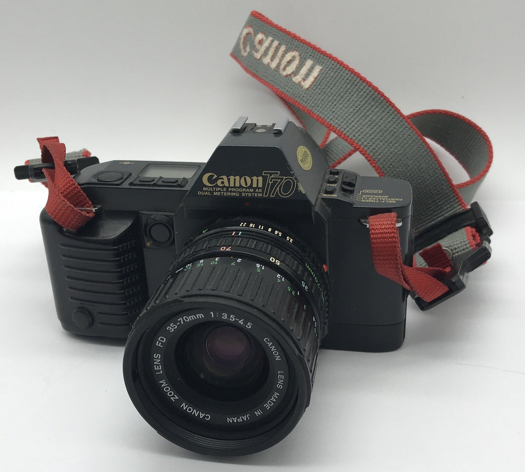 Canon T70 Spiegelreflexkamera schwarz mit viel Zubehör und Tasche