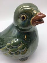 Lade das Bild in den Galerie-Viewer, Vogel Grün aus Ton / Keramik, Vogelfigur
