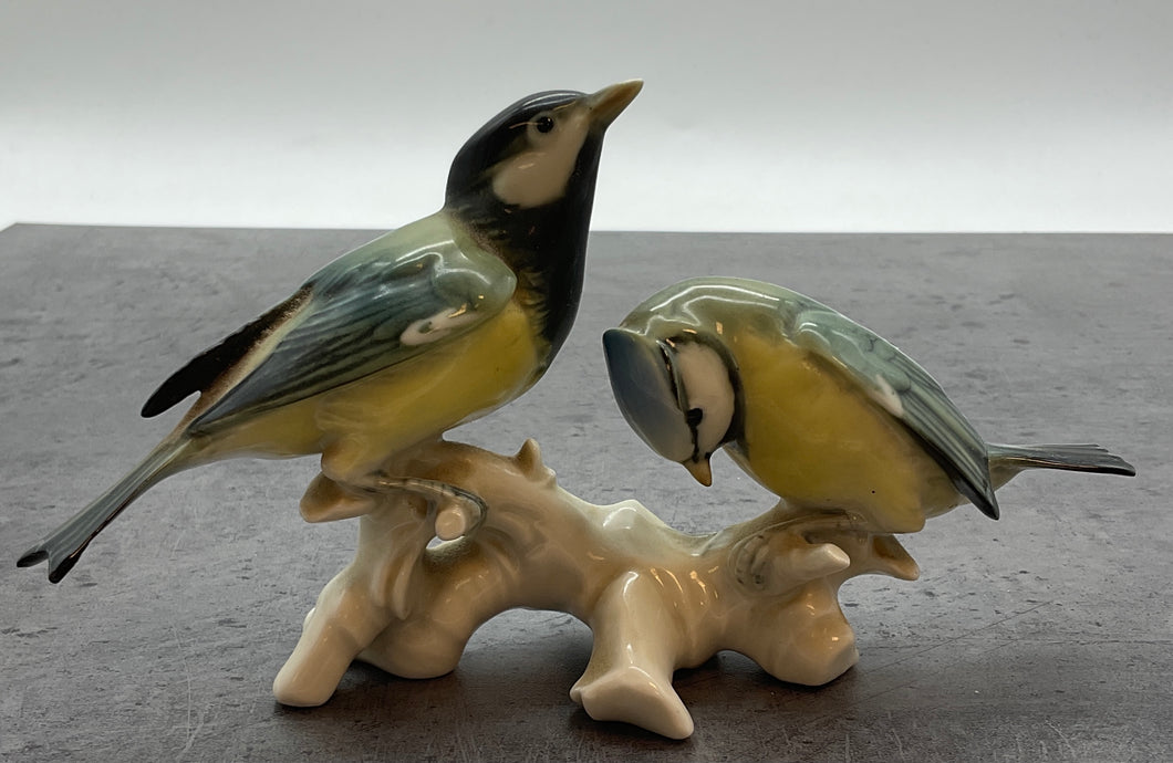 2 Meisen aus Porzellan, Vogel Dekoration Figur, Porzellan