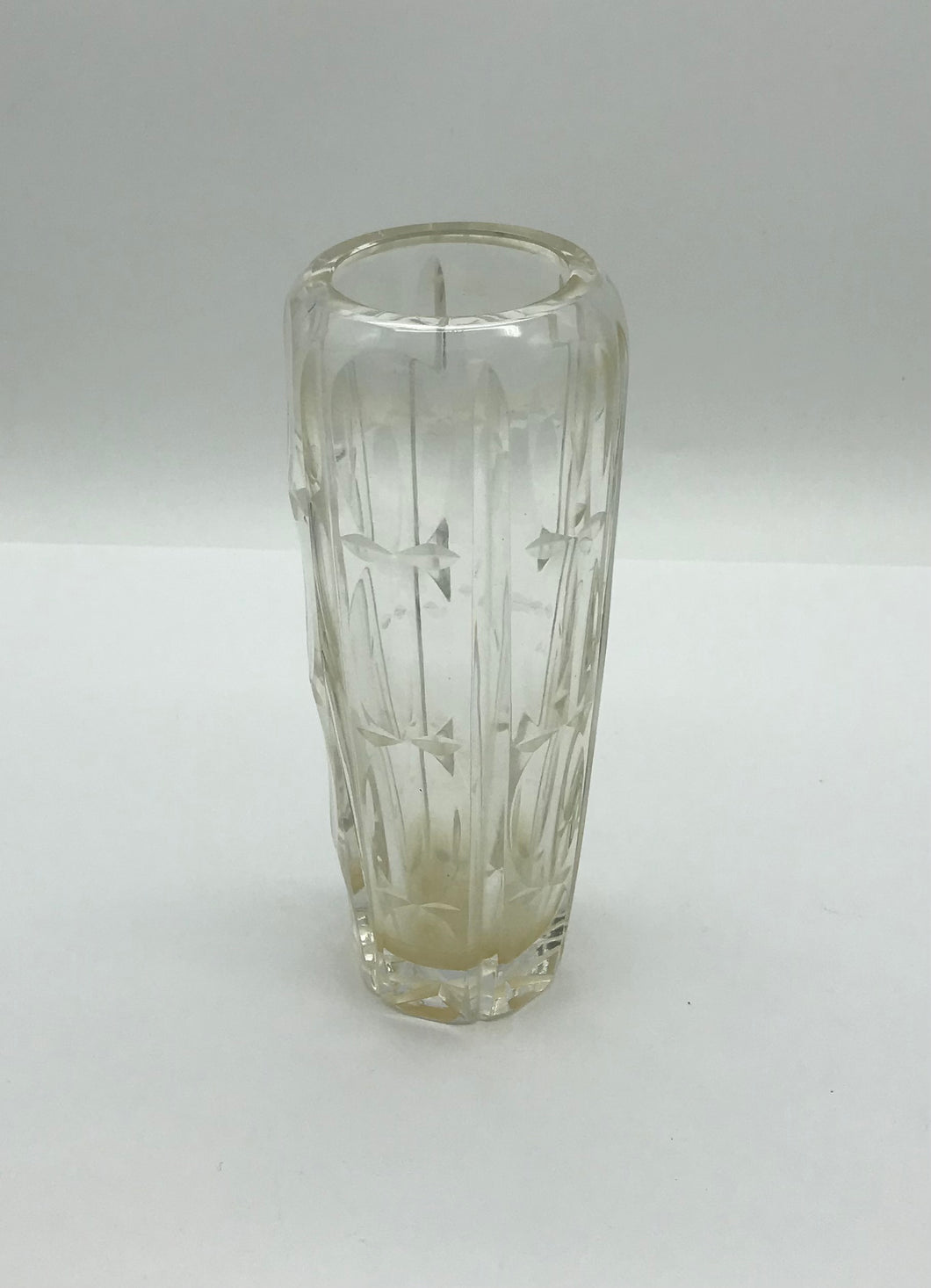 Kristall Bleikristall Vase Höhe 18 cm, handgeschliffen