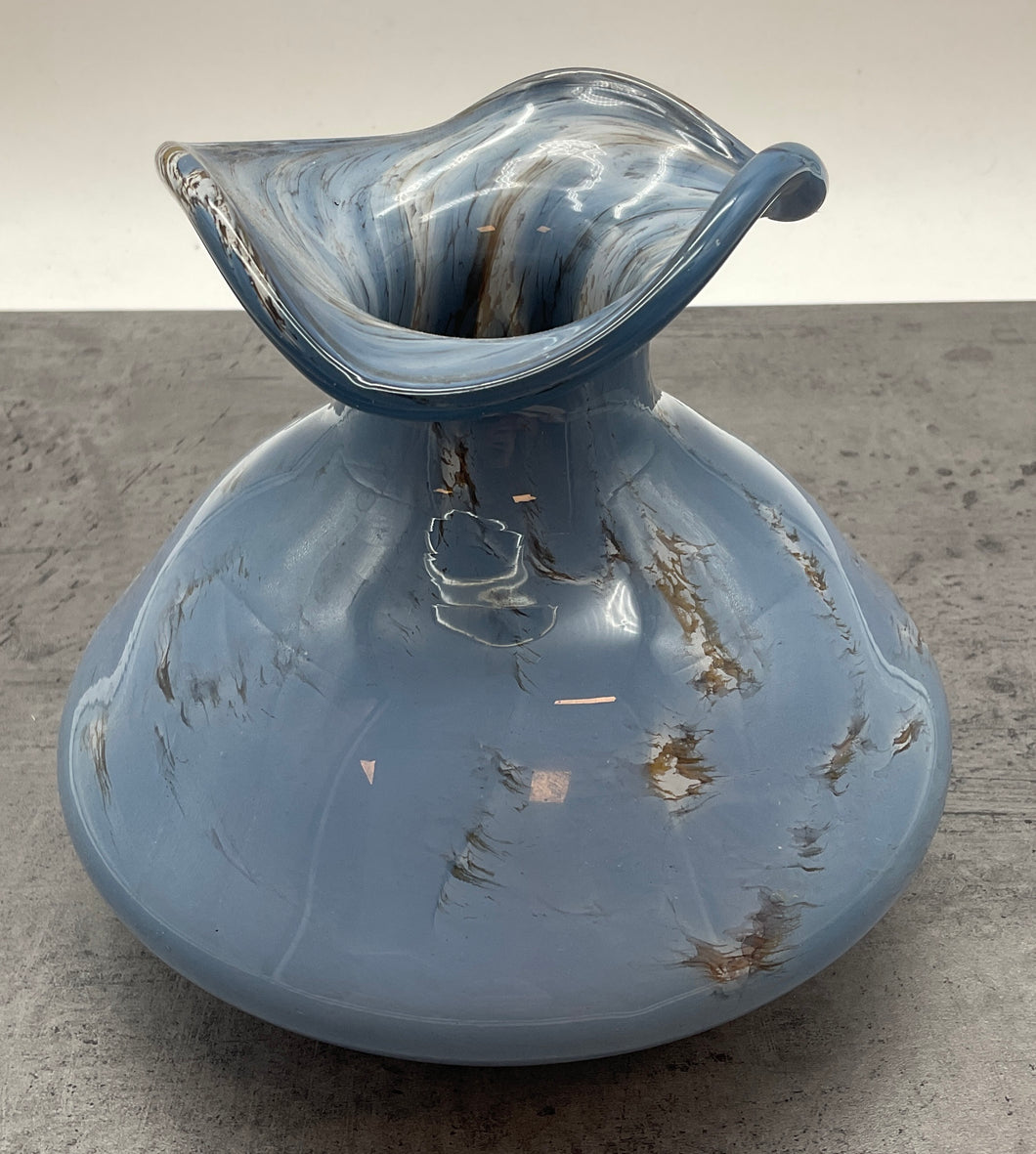 Hellblaue Glasvase, Vase, Blumenvase
